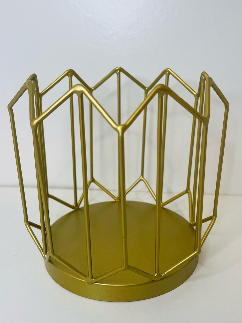 Gold Geometric Metal Candle Holder, 3 Wick candle holder, Votive candle holder